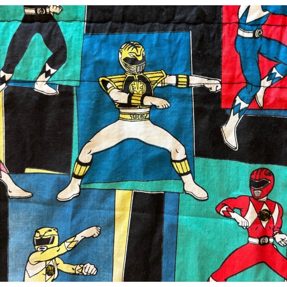 NEW 90s 1995 Vintage Power Rangers 43x53  Curtain Fabric Saban READ